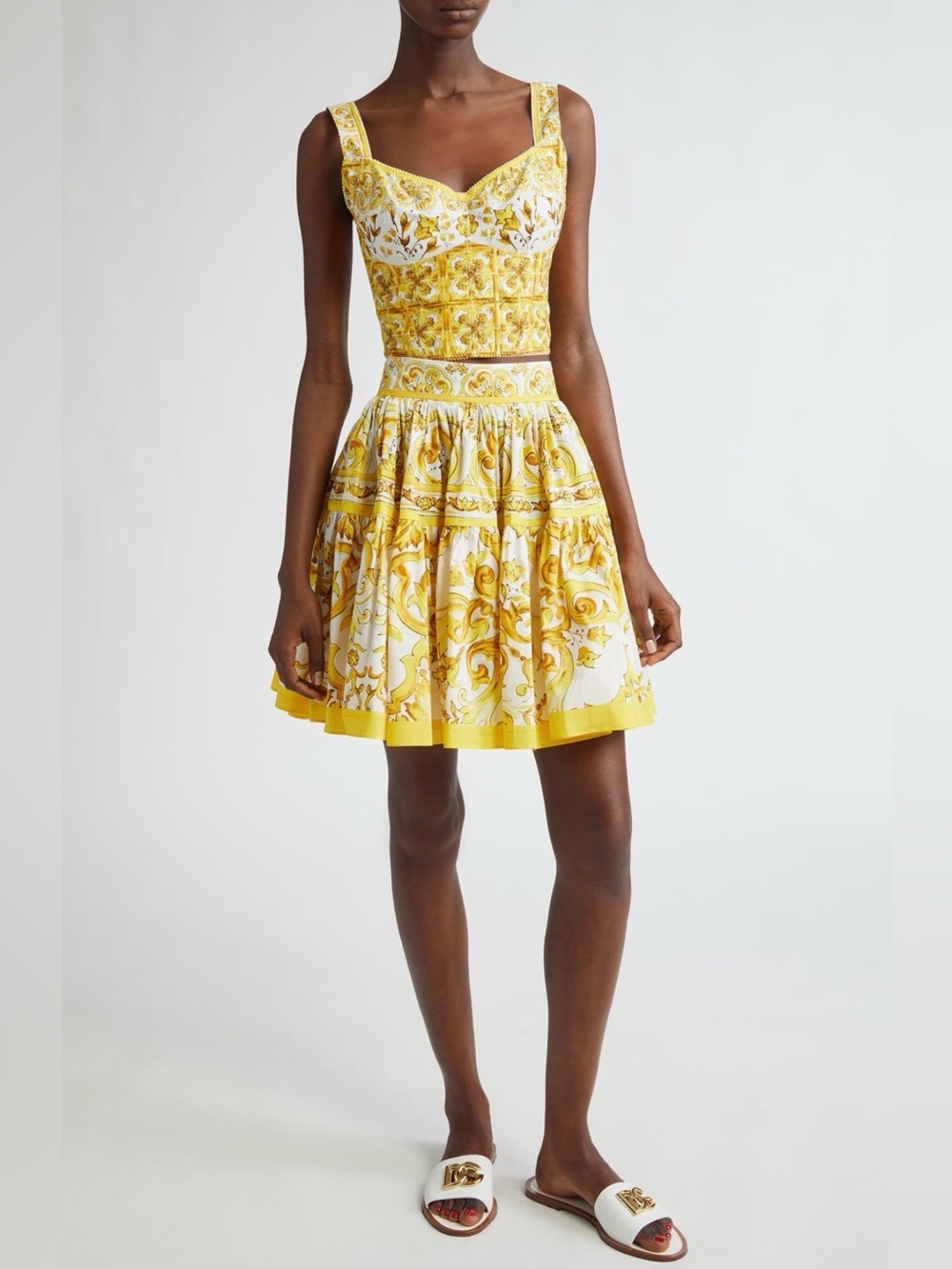 Dolce & Gabbana Majolica print corset top